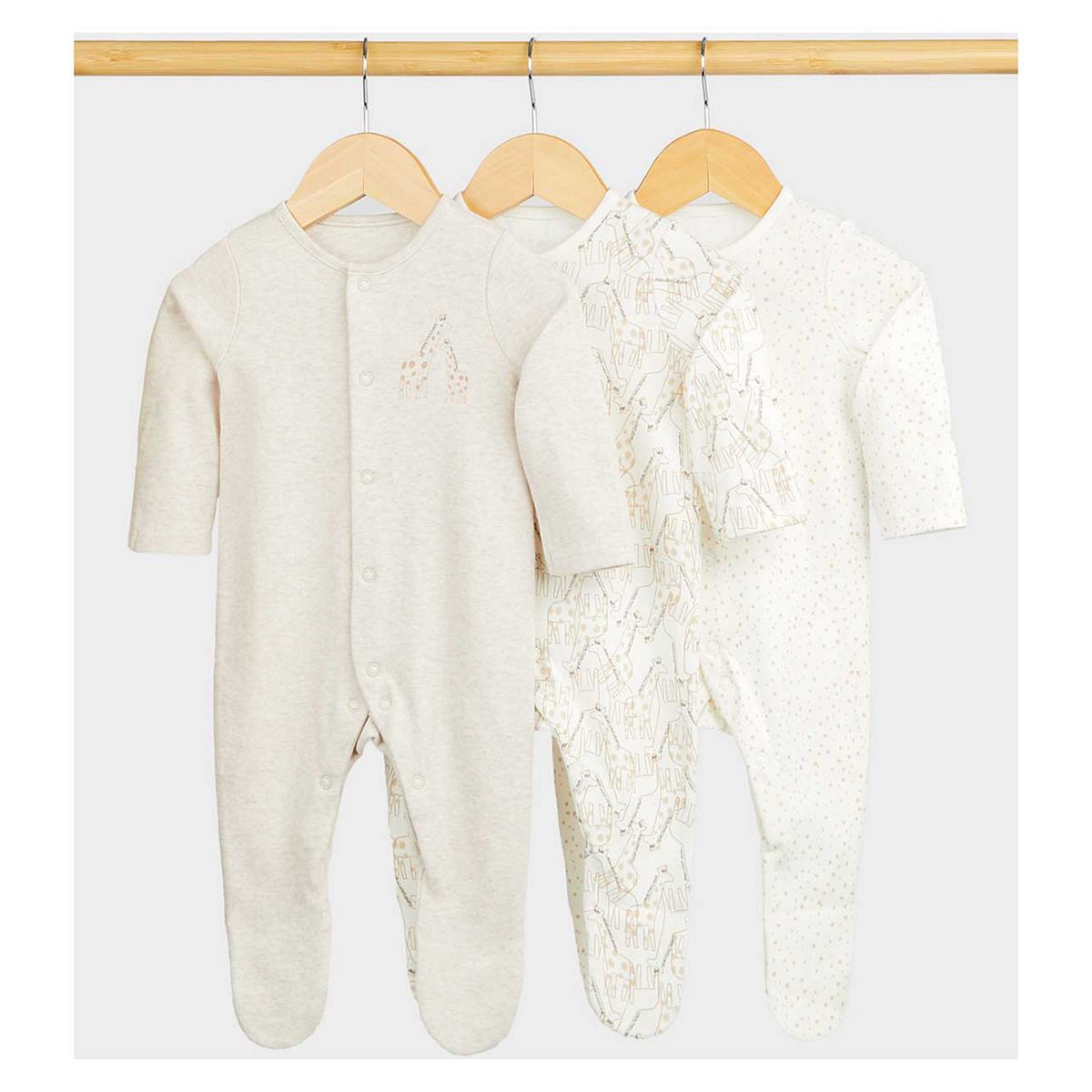 Mothercare Giraffe Baby Sleepsuits - 3 Pack GOODS Boots   