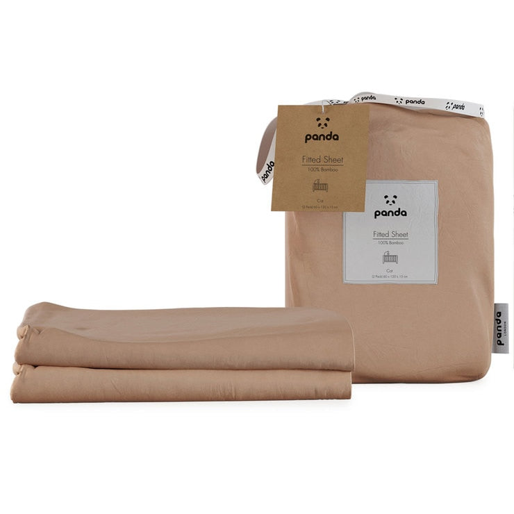 Panda bamboo fitted sheets 2 pack for cot beds, UK version