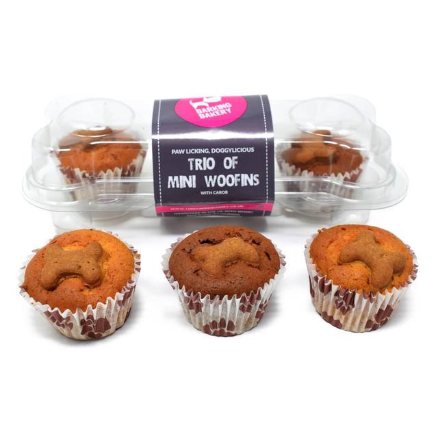 The Barking Bakery Trio of Mini Woofins Dog Treat Muffins GOODS M&S   