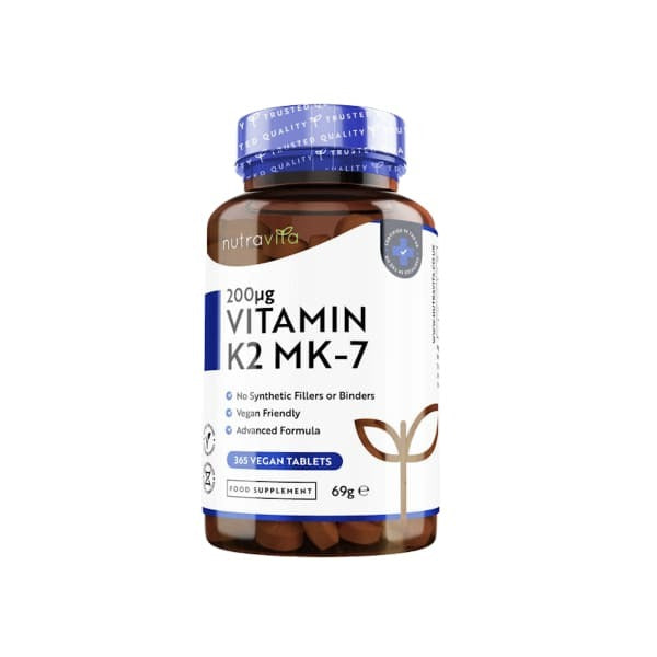 Nutravita Vitamin K2 MK-7 supplement 200mcg 365 micro tablets, UK version