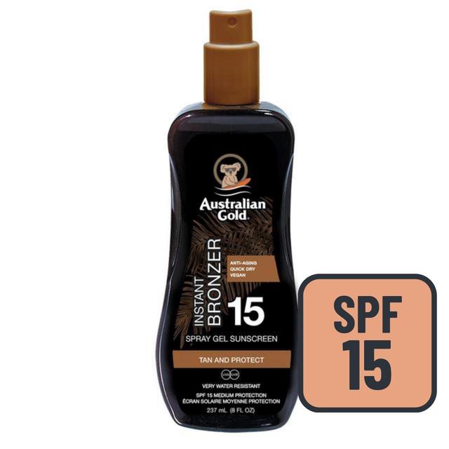 Australian Gold SPF 15 Sunscreen Spray with Instant Bronzer   237ml GOODS M&S   