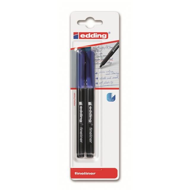 Edding Fineliner Pen Blue Ink   2 per pack GOODS M&S   