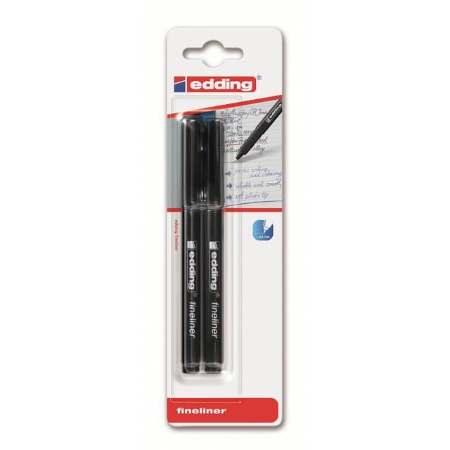 Edding Fineliner Pen Black Ink   2 per pack GOODS M&S   