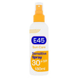 E45 Sun Body Cream Spray for Sensitive Skin. Hydrating Sun Spray with very high UVA and UVB protection and SPF 30 180ml GOODS Boots   