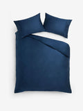 Navy Collection Luxe 300 Thread Count Cotton Sateen Satin Stitch Luxury Duvet Cover And Pillowcase Set