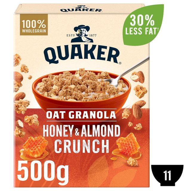 Quaker Oat Granola Honey & Almond Cereal   500g GOODS M&S   