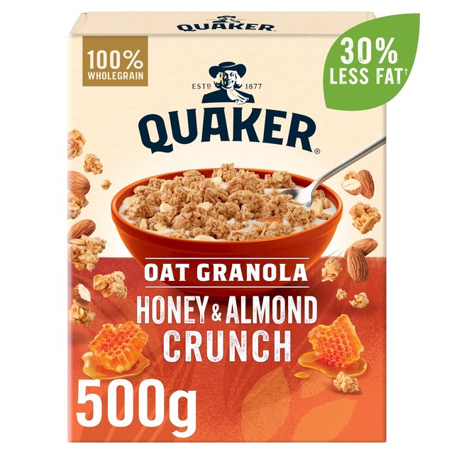 Quaker Oat Granola Honey & Almond Cereal   500g GOODS M&S   