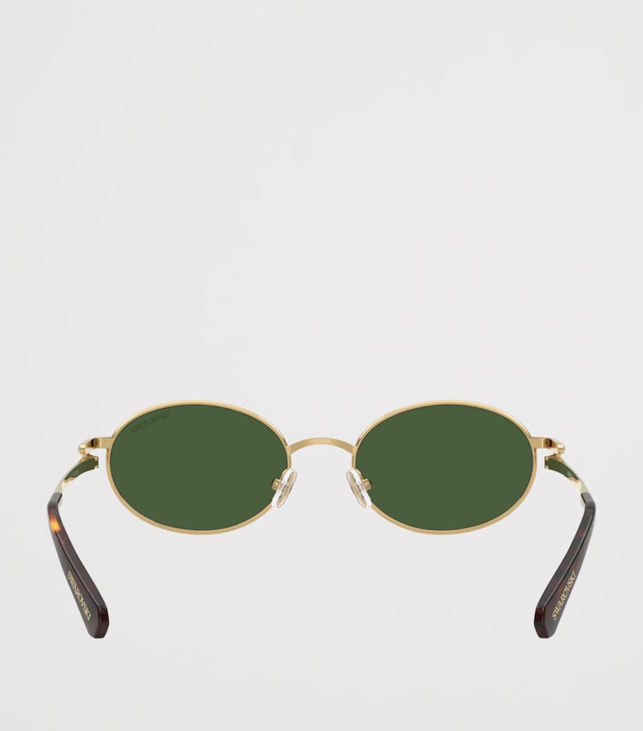 Swarovski oval sunglasses with crystal temples, imported from the UK