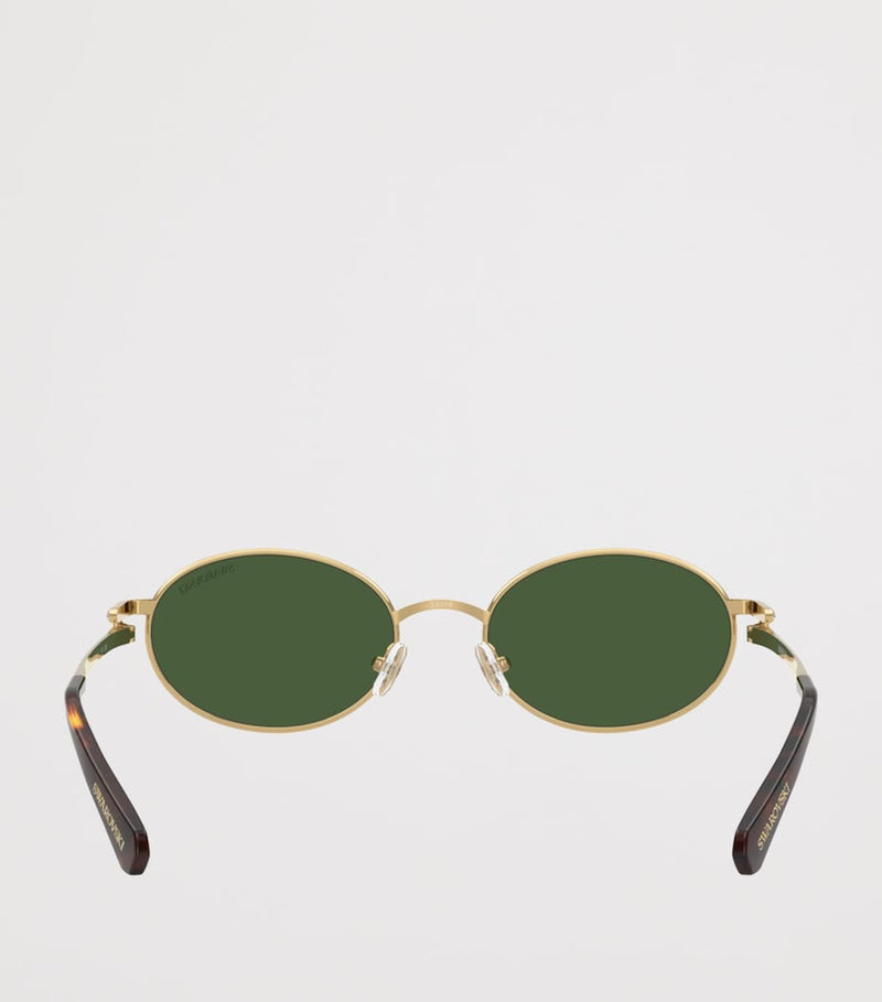 Swarovski oval sunglasses with crystal temples, imported from the UK