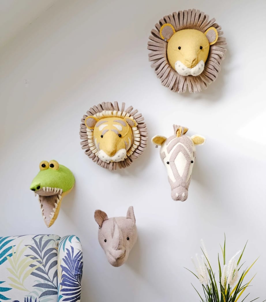Fiona Walker mini organic wool tiger head decoration 25cm - British product