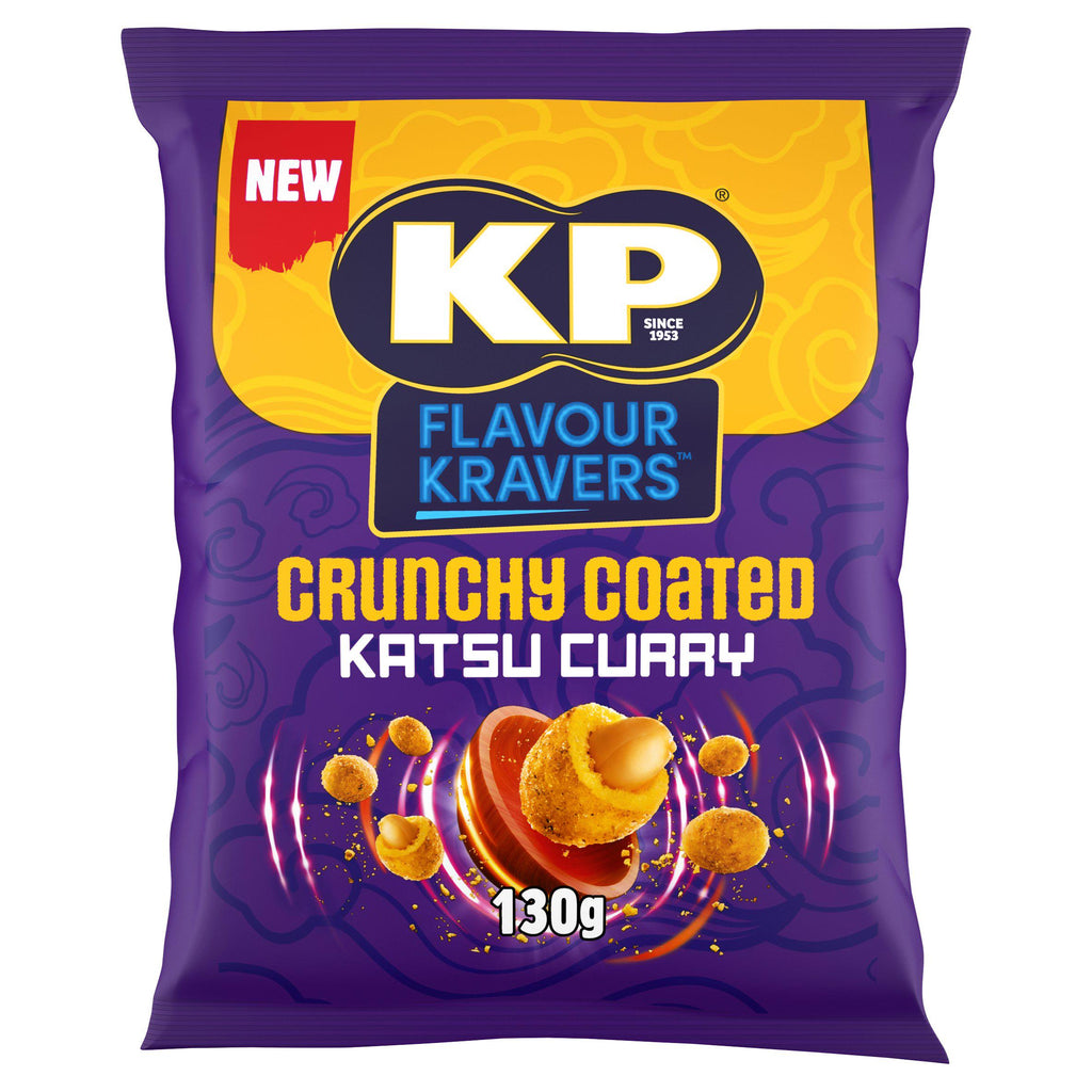 KP Flavour Kravers Crunchy Coated Katsu Curry Flavour Peanuts 130g