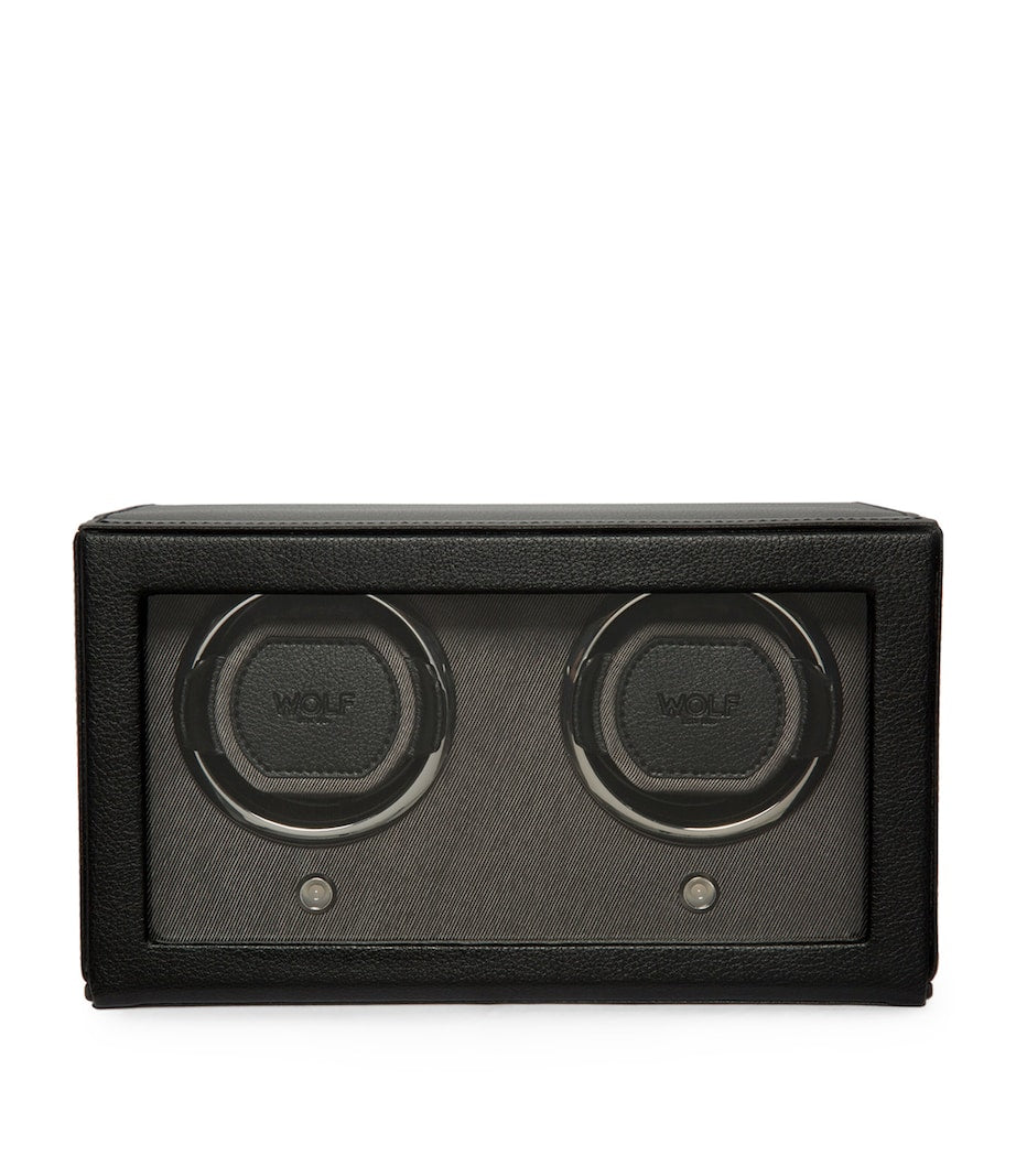 WOLF Cub double watch winder with cover in vegan leather - British product