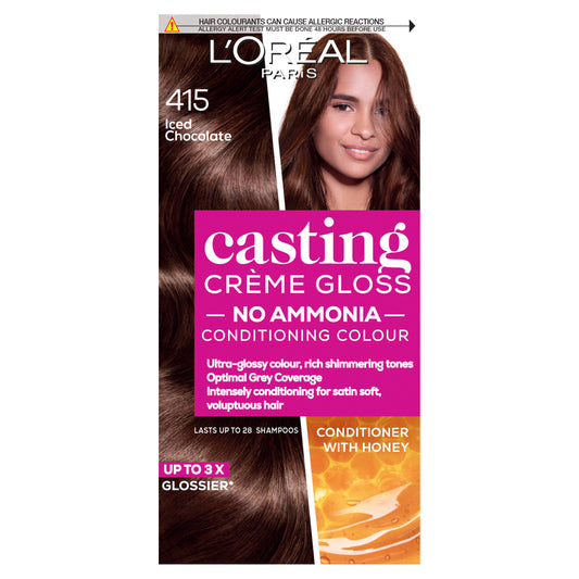 L'Oreal Paris Casting Creme Gloss Semi Permanent Hair Dye Iced Brown 415 Brunette Sainsburys   