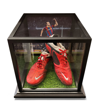 Harrods NIKE CTR360 Andrés Iniesta Match-Worn Signed 2010-11 Barcelona Season Boots Framed Display- Buy online at McGrocer