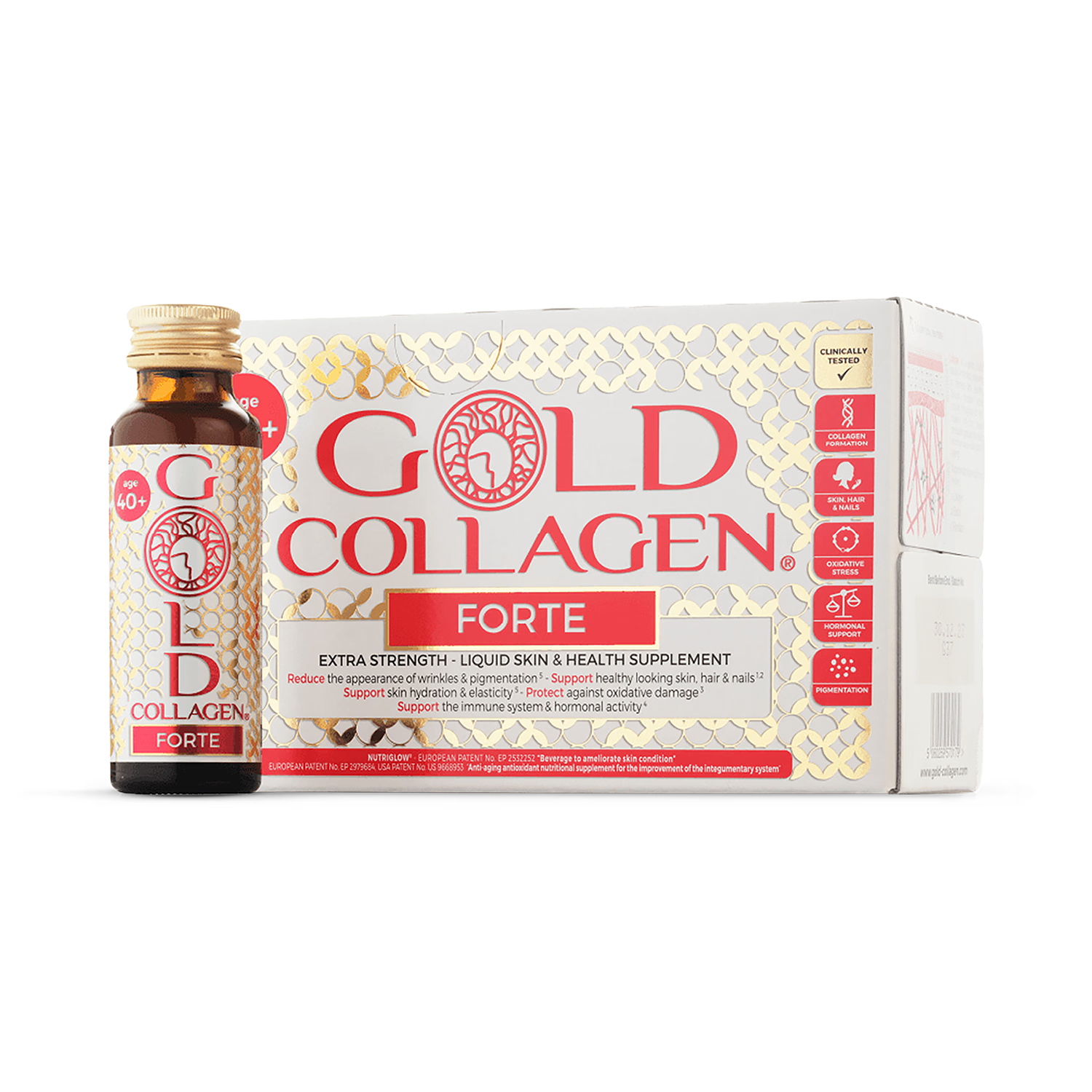 Gold Collagen Forte liquid collagen supplement 10x50ml bottles - British product