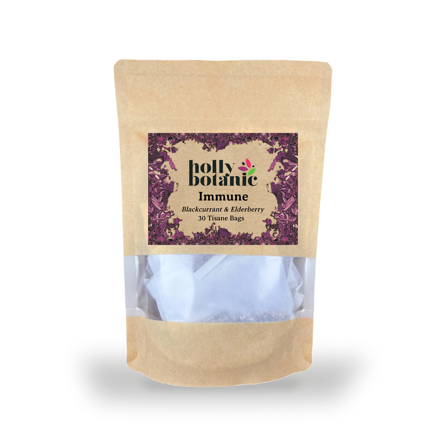 Holly Botanic Immune Tisane Blackcurrant and Elderberry 30 tea bags (British brand)