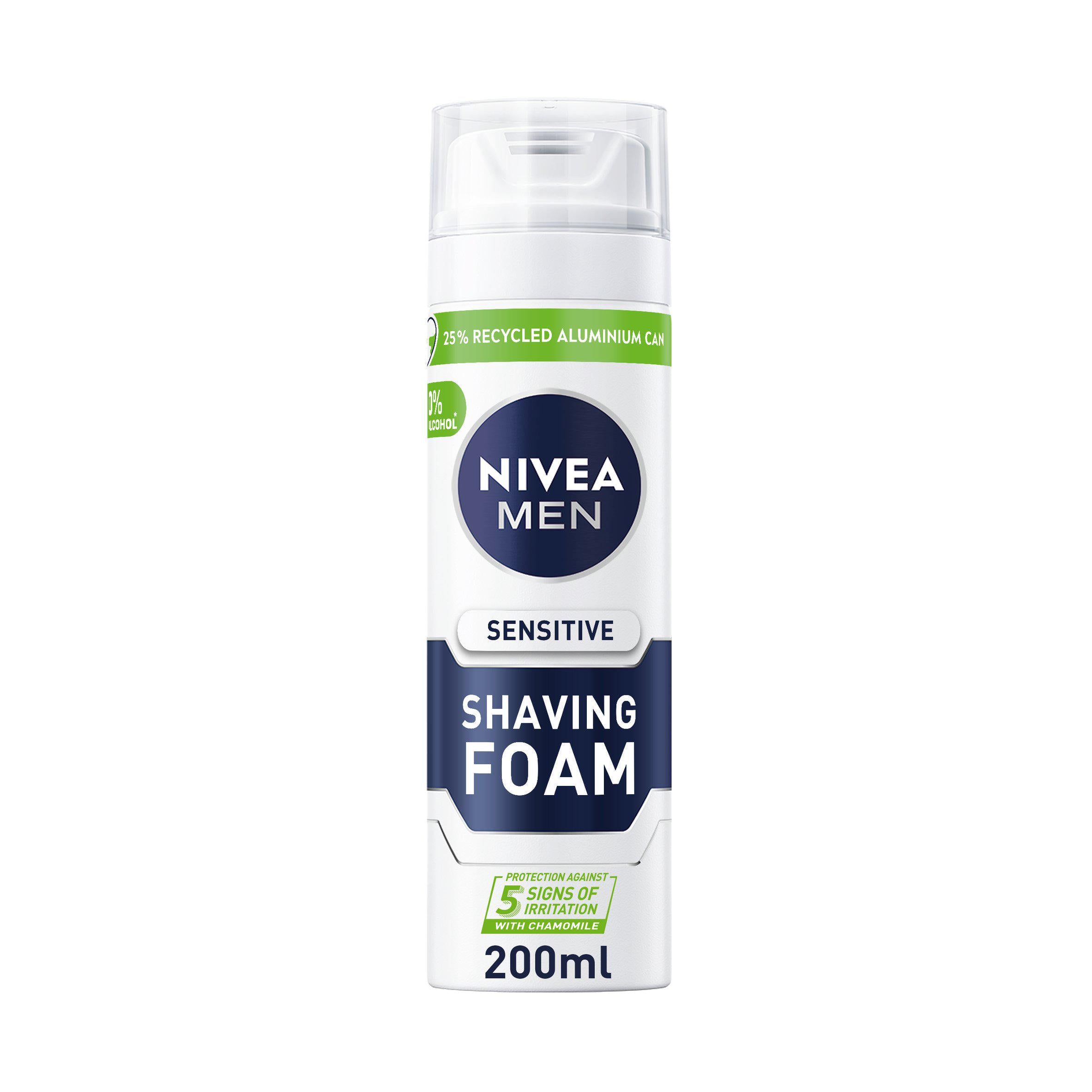 Nivea Men Sensitive Shave Foam with 0% Alcohol 200ml GOODS Sainsburys   