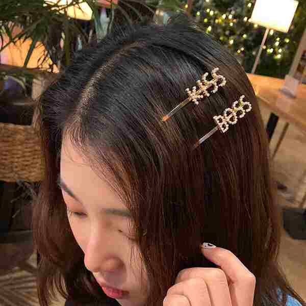 Envie Metal Pearl Letter Hairpins Boss Style - British product