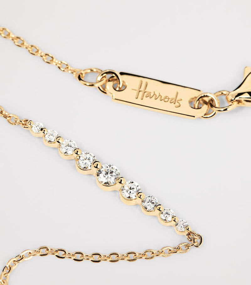 Harrods diamond pendant bracelet graduating 0.33ct, UK version