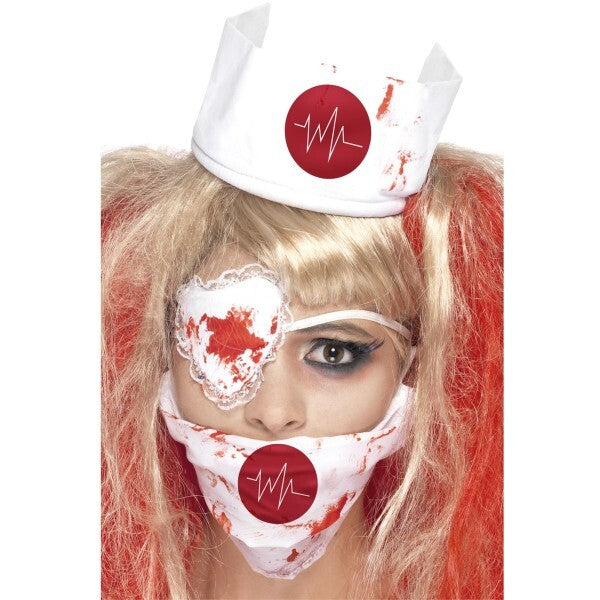 Smiffys Bloody Nurse Kit with mask and blood effect - British product