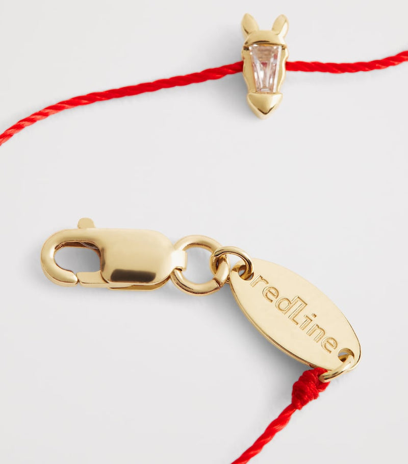 Redline Chinese New Year bracelet with gold horse charm and diamond (British brand)