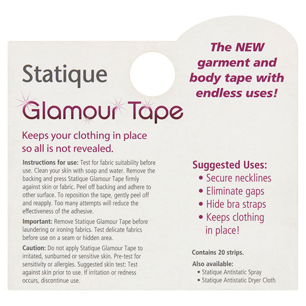 Statique Glamour Tape Fashion Tape 20 Strips (British brand)