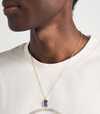 Bleue Burnham yellow gold sapphire pendant necklace, imported from the UK