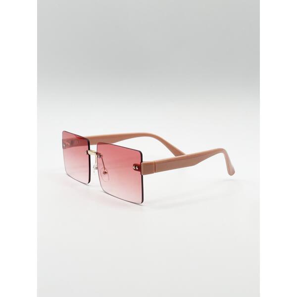 Square frameless sunglasses with ombre lens, UK version