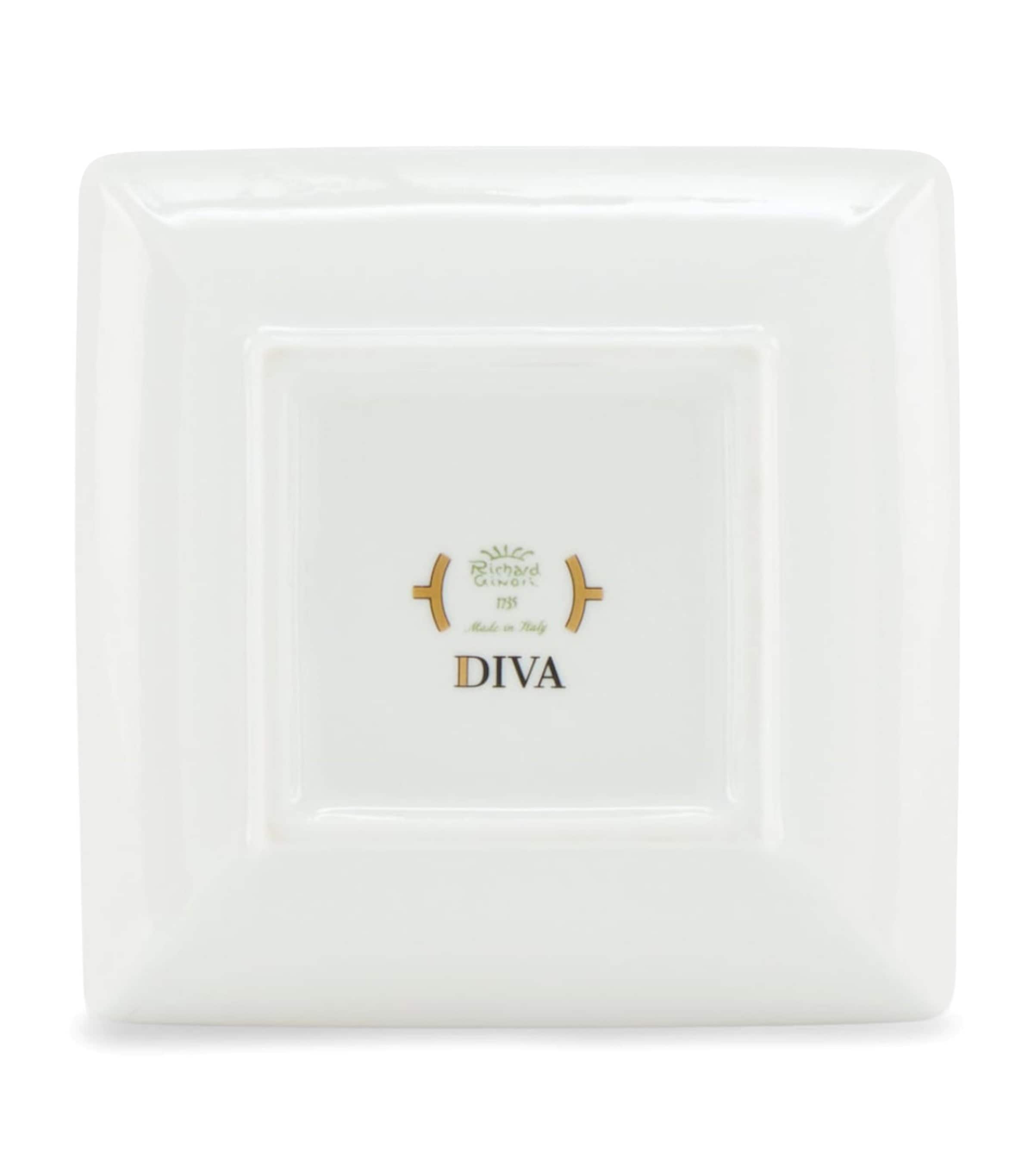 GINORI 1735 porcelain Colonna Diva square change tray 13.5cm, UK version