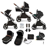 Ickle Bubba - Eclipse All-in-One I-Size Travel System with Isofix Base (Stratus) - Chrome / Jet Black / Tan GOODS Boots   