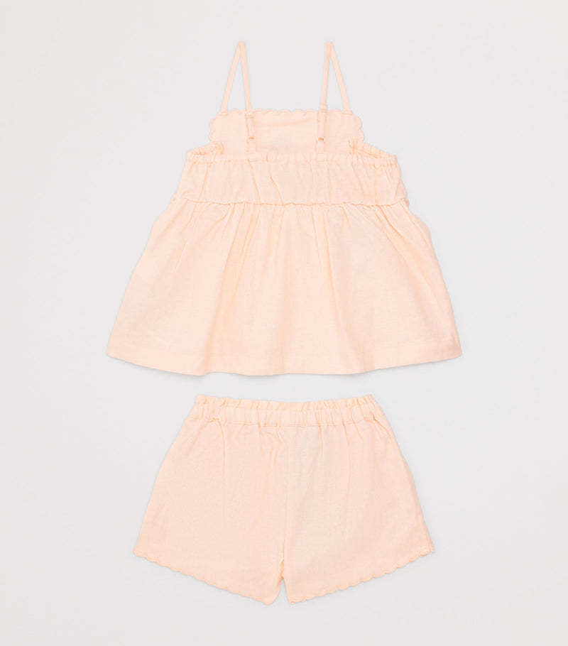 Gingersnaps Hinata linen-blend dress and shorts set for toddlers aged 6-36 months, UK version