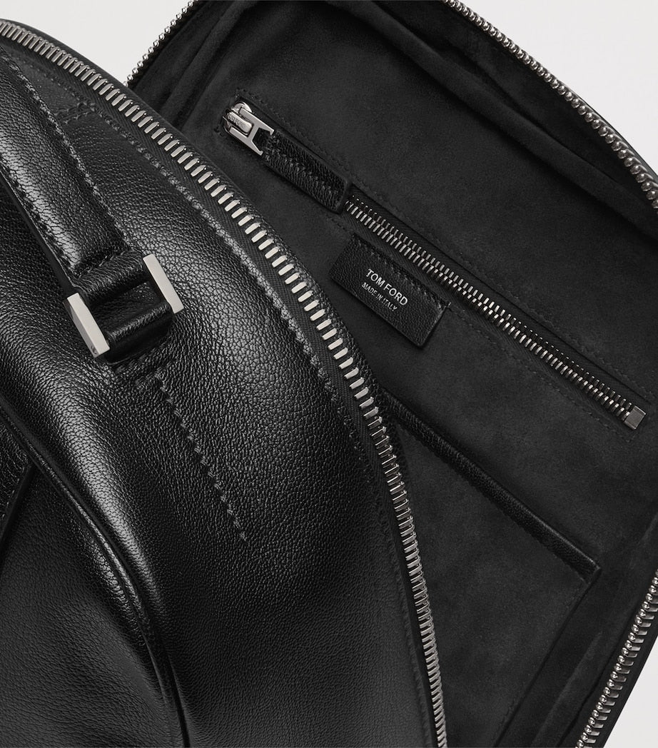 TOM FORD leather backpack with silver-tone hardware (British brand)