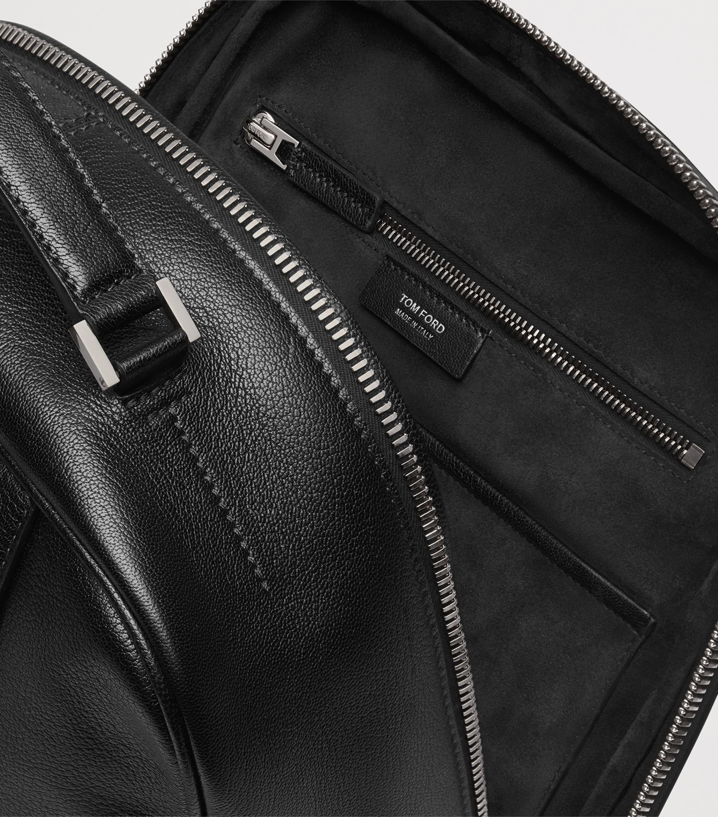 TOM FORD leather backpack with silver-tone hardware (British brand)