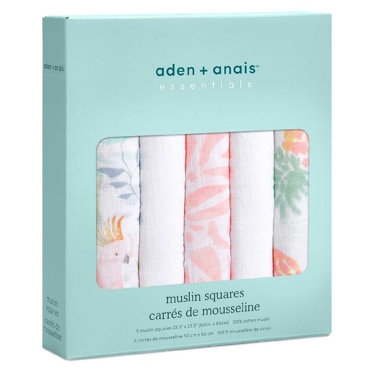 aden + anais™ Essentials 5 Pack Cotton Muslin Squares- Tropical GOODS Boots   