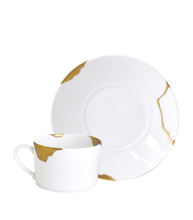 Bernardaud Kintsugi breakfast cups and saucers set of 2 - British product