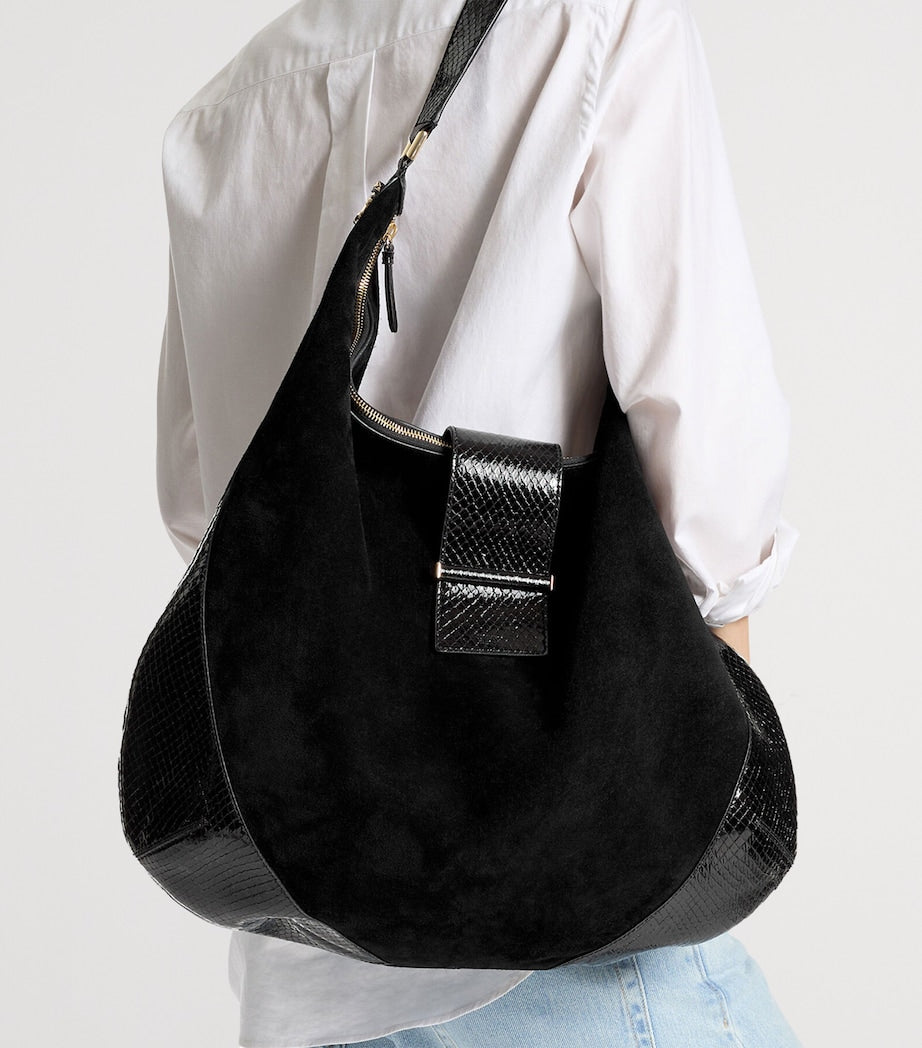 Jimmy Choo Bar large suede shoulder bag, UK version