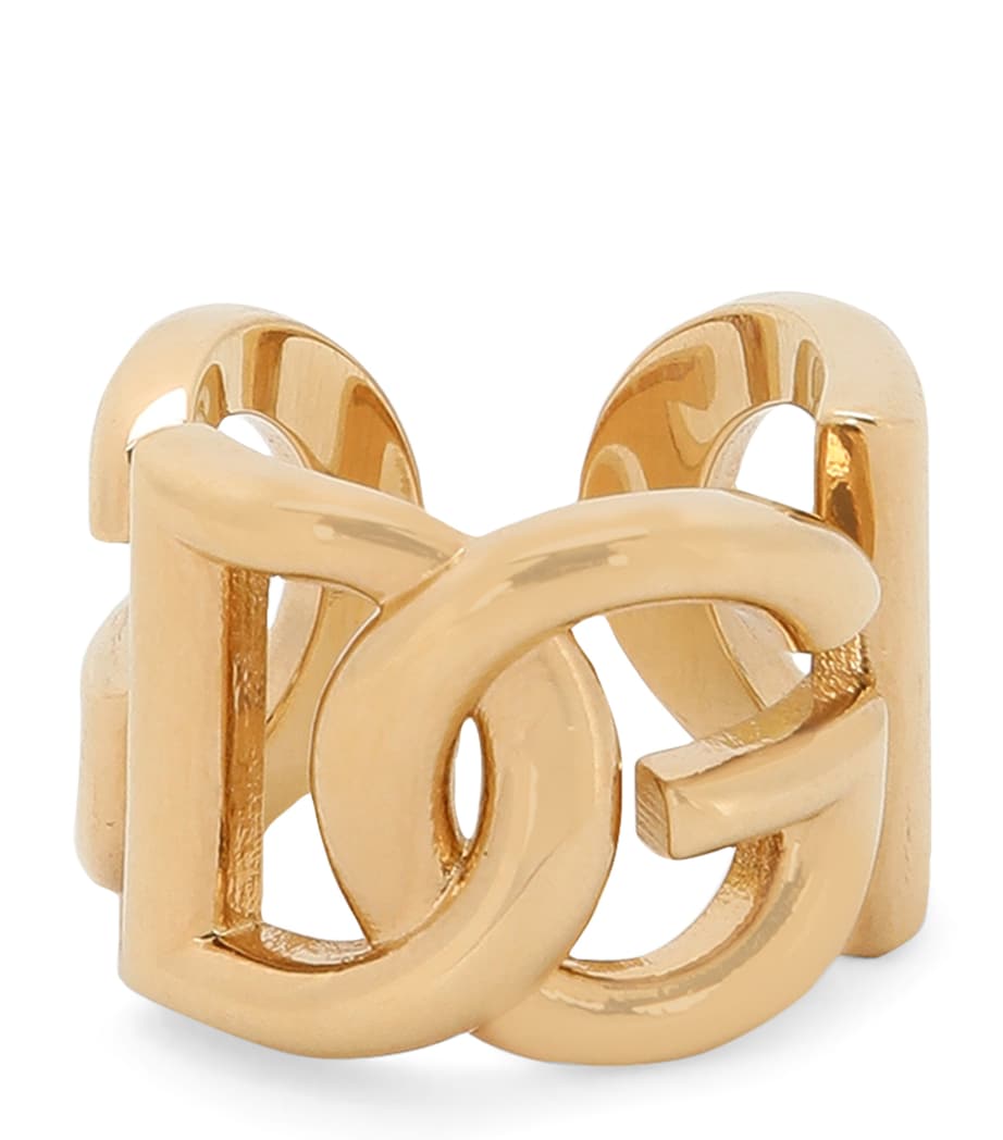 Dolce&Gabbana interlocking logo ring in brass, UK version