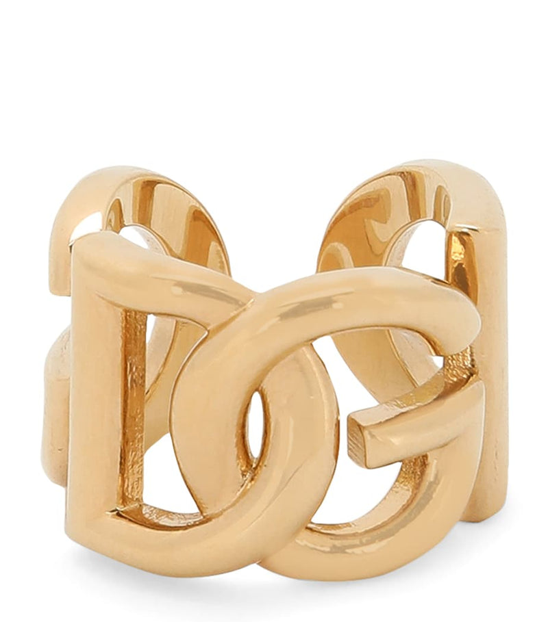 Dolce&Gabbana interlocking logo ring in brass, UK version