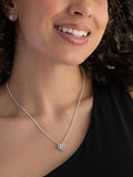 Sterling silver heart pendant and stud earrings set with cubic zirconia (British brand)