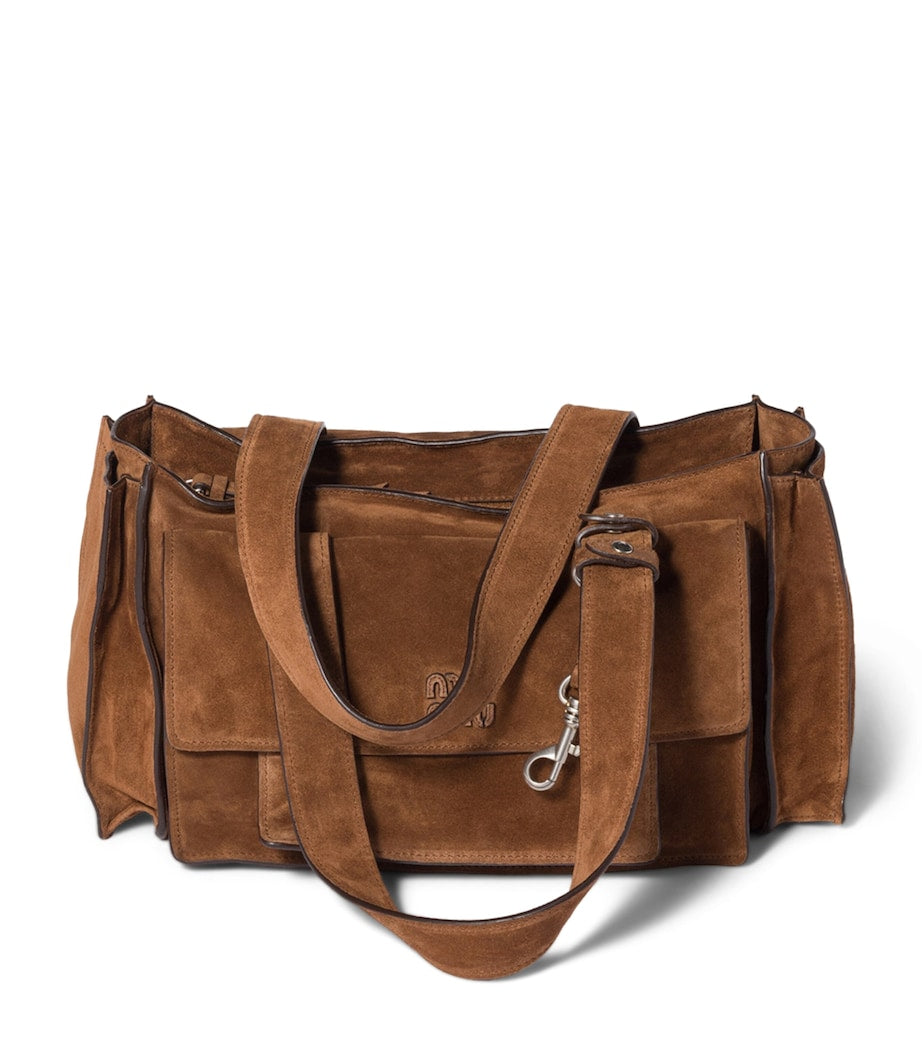 Miu Miu suede Utilitaire top-handle bag (British brand)