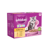 Whiskas 2-12mnths Kitten Wet Cat Pouches Poultry Feasts in Jelly   12 x 85g GOODS M&S   