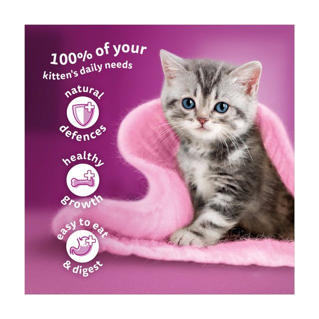 Whiskas 2-12mnths Kitten Wet Cat Pouches Poultry Feasts in Jelly   12 x 85g GOODS M&S   