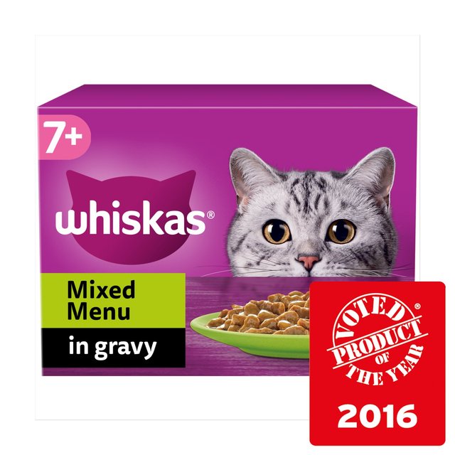 Whiskas 7+ Senior Wet Cat Food Mixed Menu in Gravy   12 x 85g GOODS M&S   