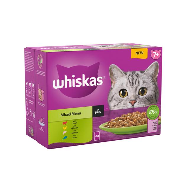 Whiskas 7+ Senior Wet Cat Food Mixed Menu in Gravy   12 x 85g GOODS M&S   