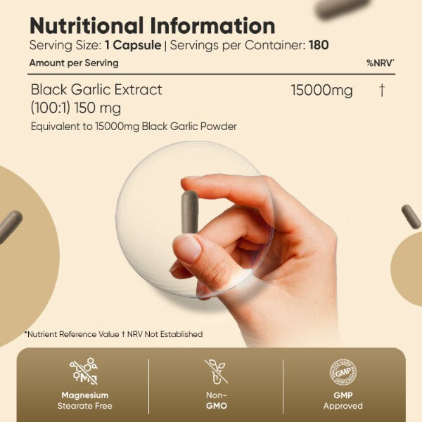 WeightWorld Black Garlic Capsules 15000mg 180 capsules - British product