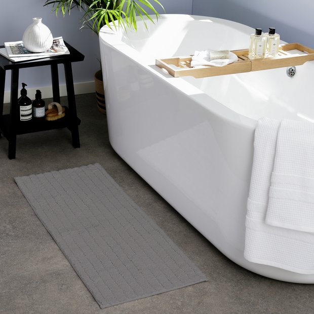 Habitat dark grey cut pile bath runner 40x100cm, UK version