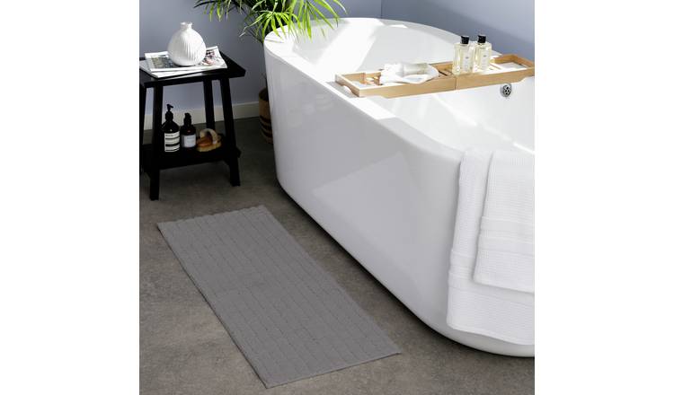 Habitat dark grey cut pile bath runner 40x100cm, UK version