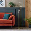 Habitat exposed bulb 3 light brass floor lamp, UK version