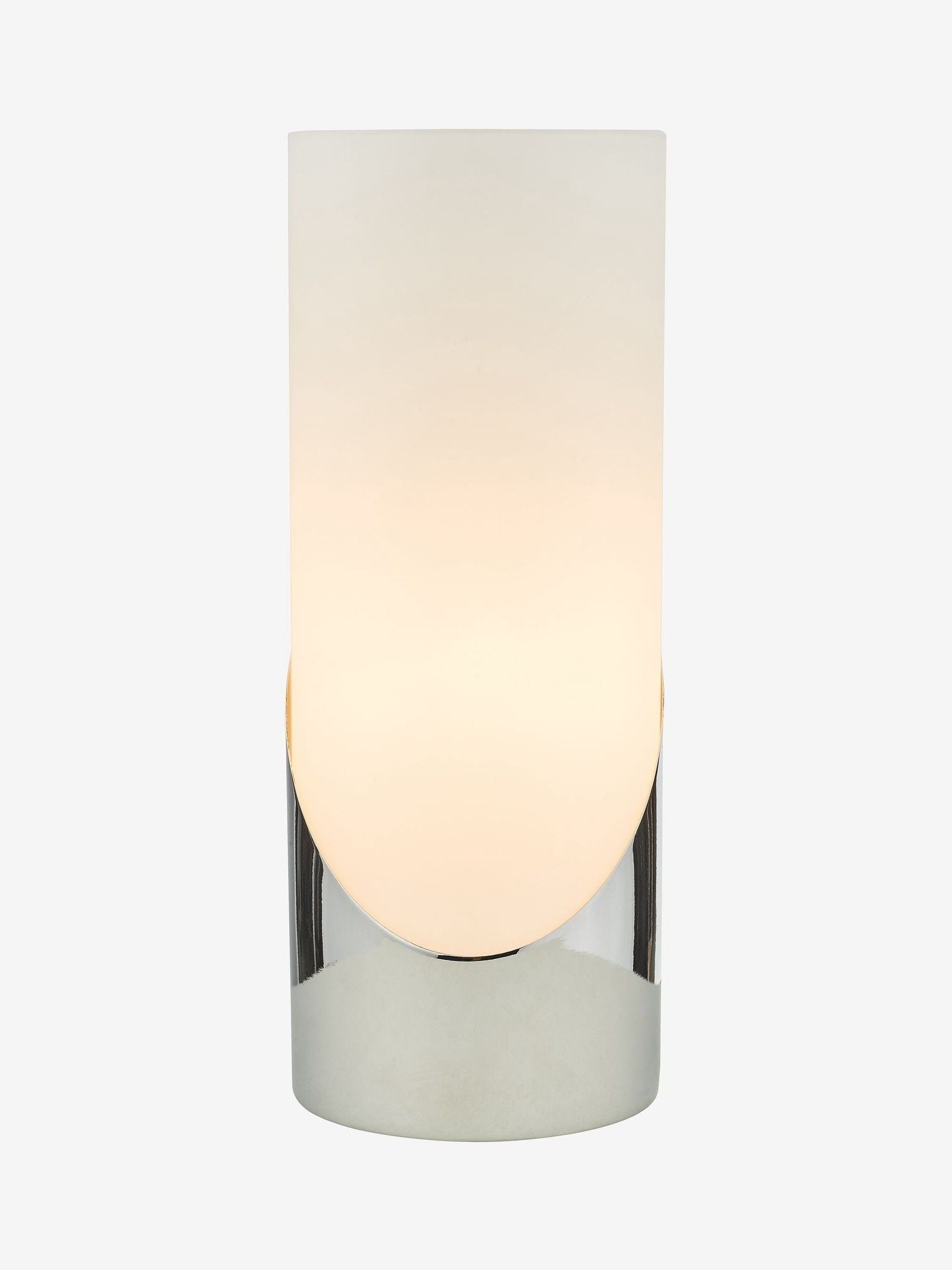Dar Lighting Faris touch table lamp in silver, 25cm height - (British brand)