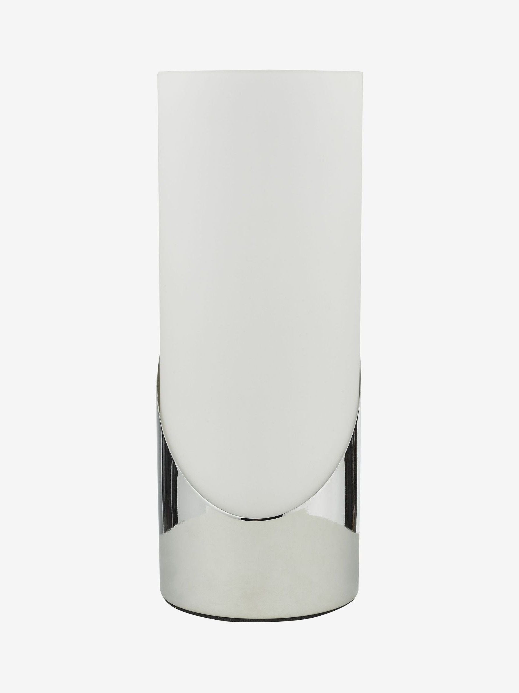 Dar Lighting Faris touch table lamp in silver, 25cm height - (British brand)